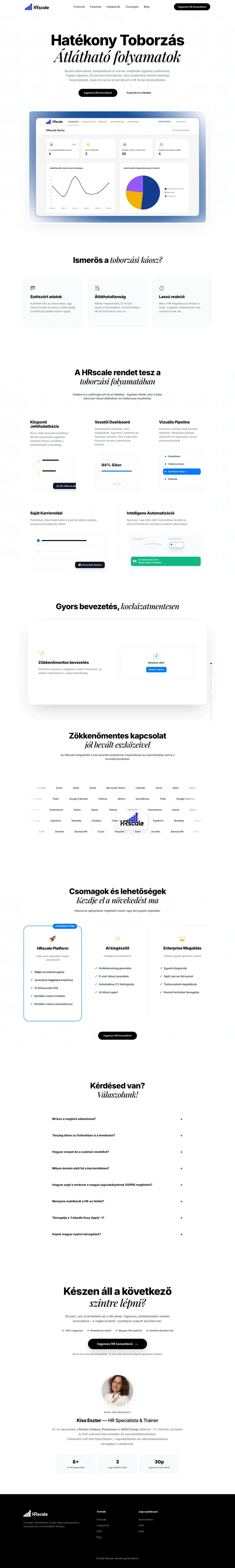 HRscale.eu - SaaS weboldal